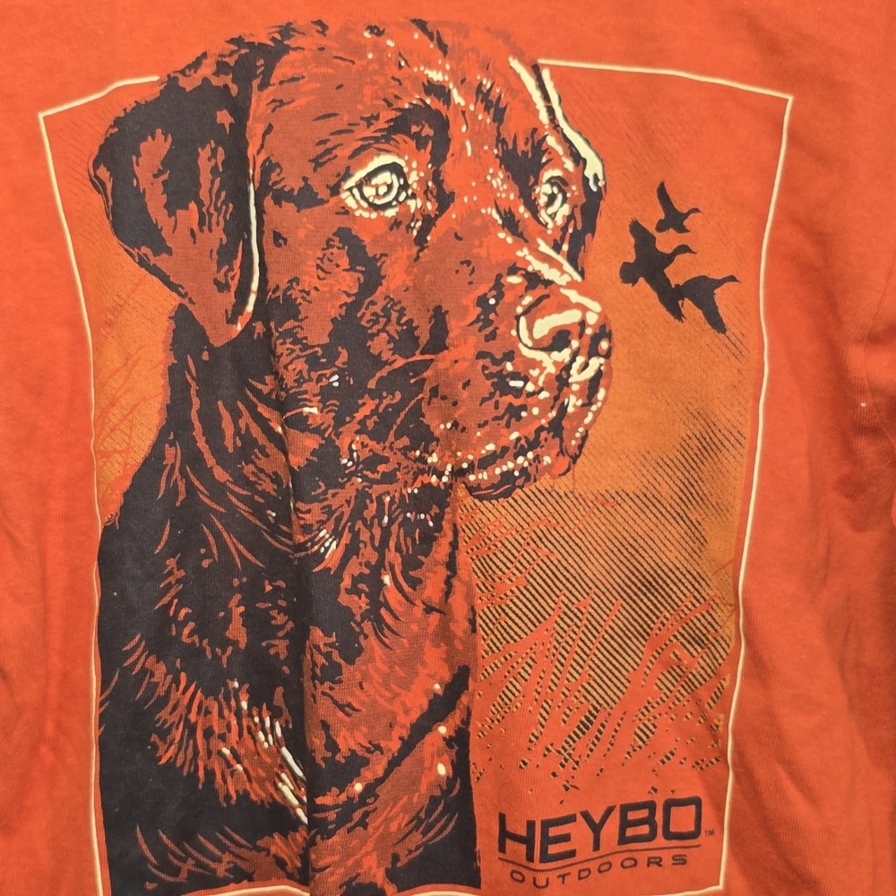 HeyBo Lab in Marsh Long Sleeve Tee Shirt Fall Orange Mens Size S